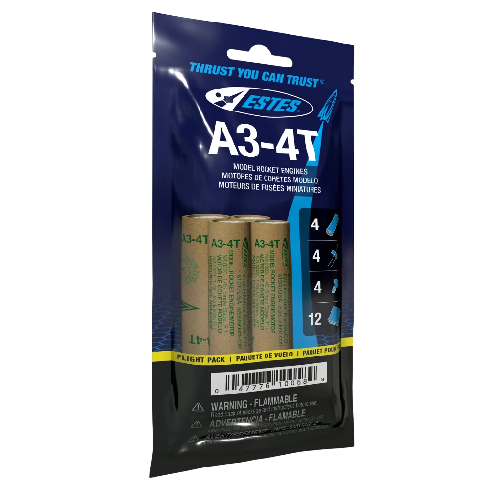 A3-4T 13mm Engines for Model Rockets (4) (EST10058)