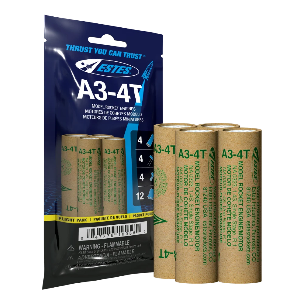 A3-4T 13mm Engines for Model Rockets (4) (EST10058)