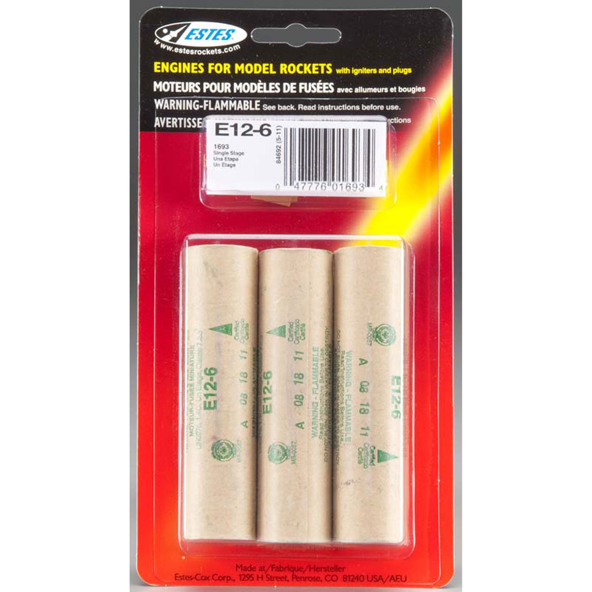 E12-6 Standard Engines for Model Rockets (3) (EST10030)