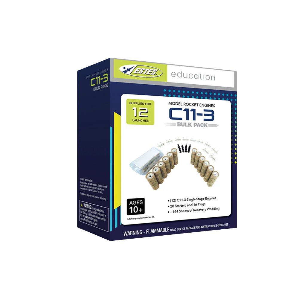 C11-3 Standard Engines Educator Bulk Pack for Model Rockets (12) (EST1726)