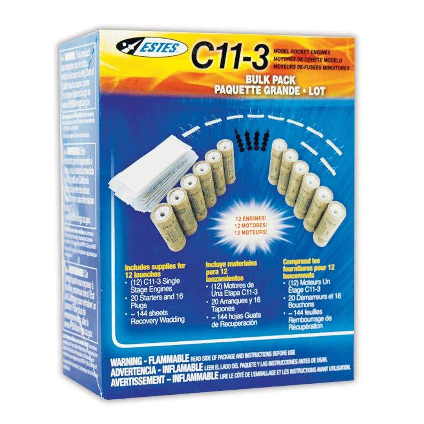 C11-3 Standard Engines Educator Bulk Pack for Model Rockets (12) (EST1726)