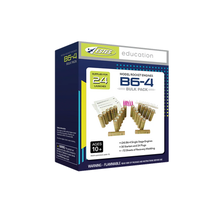 B6-4 Standard Engines Educator Bulk Pack for Model Rockets (24) (EST1783)