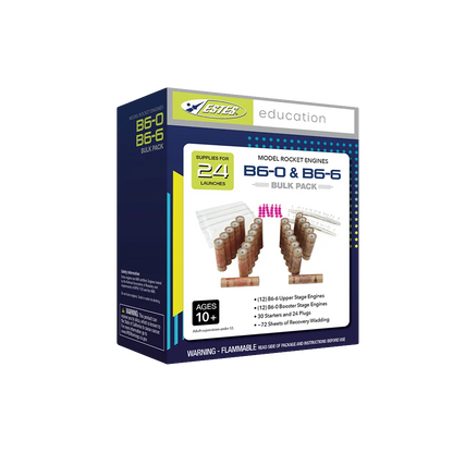 B6-0/B6-6 Standard Engines Educator Bulk Pack for Model Rockets (24) (EST1784)