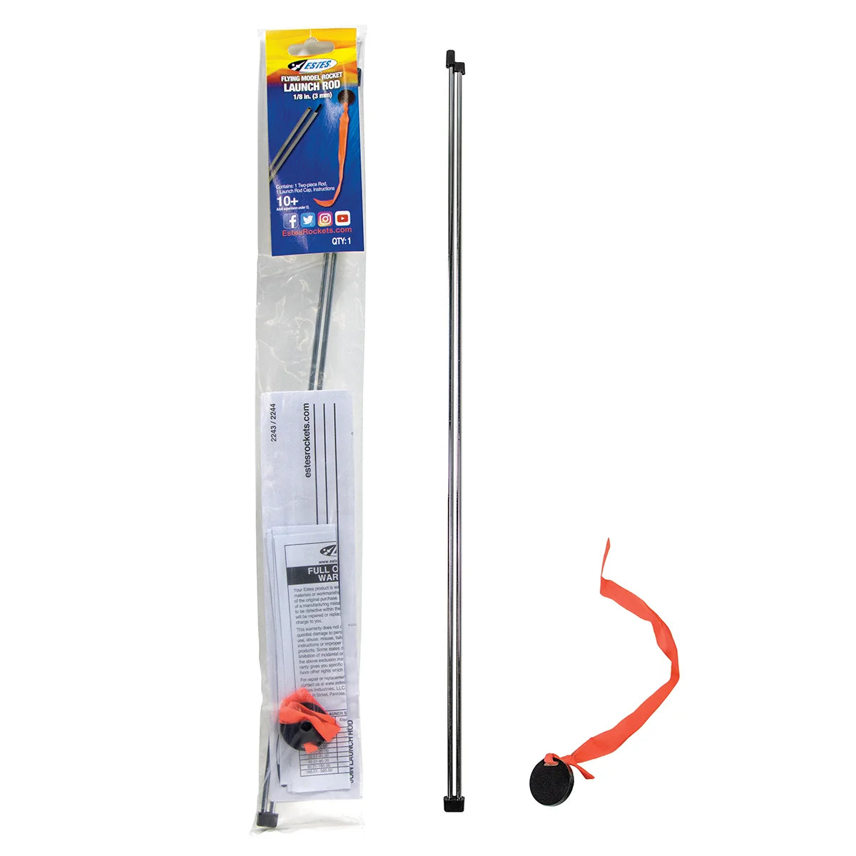 1/8" Two-Piece Launch Rod for Model Rockets (EST2243)