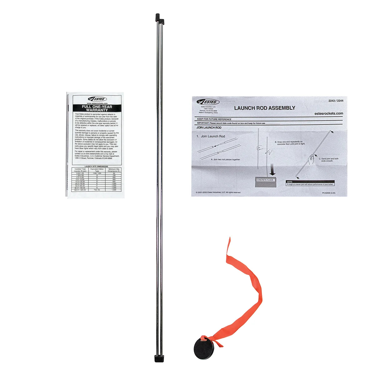 1/8" Two-Piece Launch Rod for Model Rockets (EST2243)