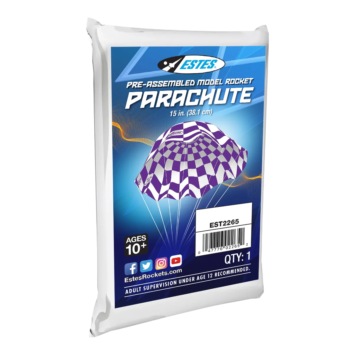 15" Parachute for Model Rockets (EST2265)