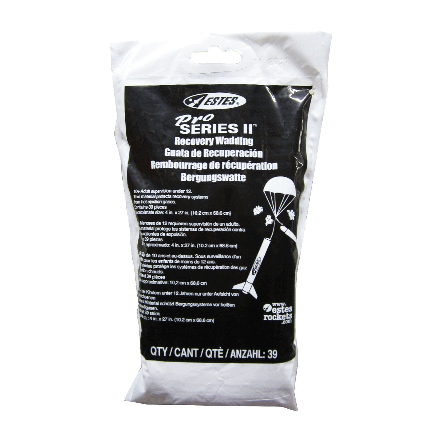Pro Series II Flame Retardant Recovery Wadding Sheets for Model Rockets (39) (EST3556)