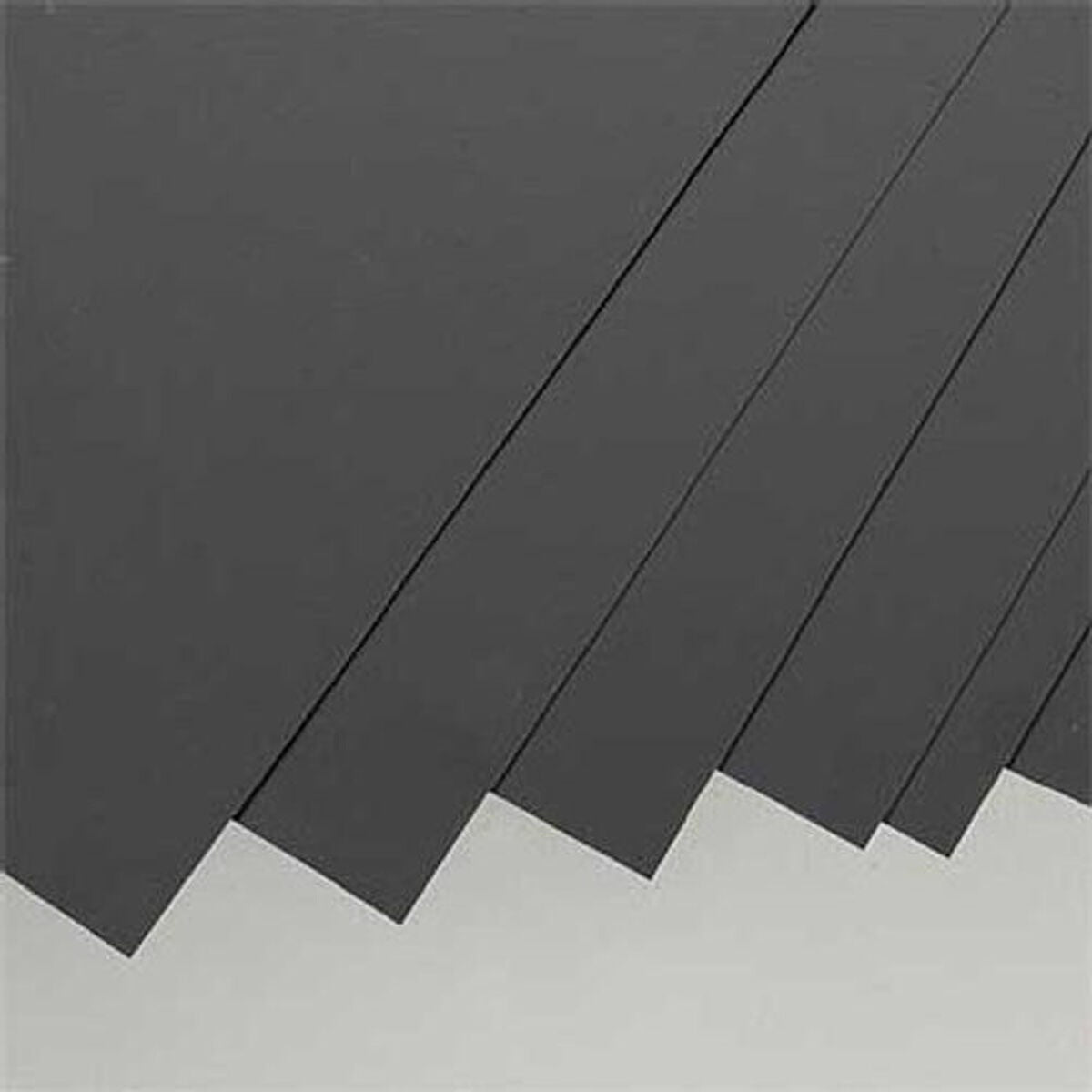 Black Styrene Sheets .01x8x21 Inch Pack of 8 (EVG9111)