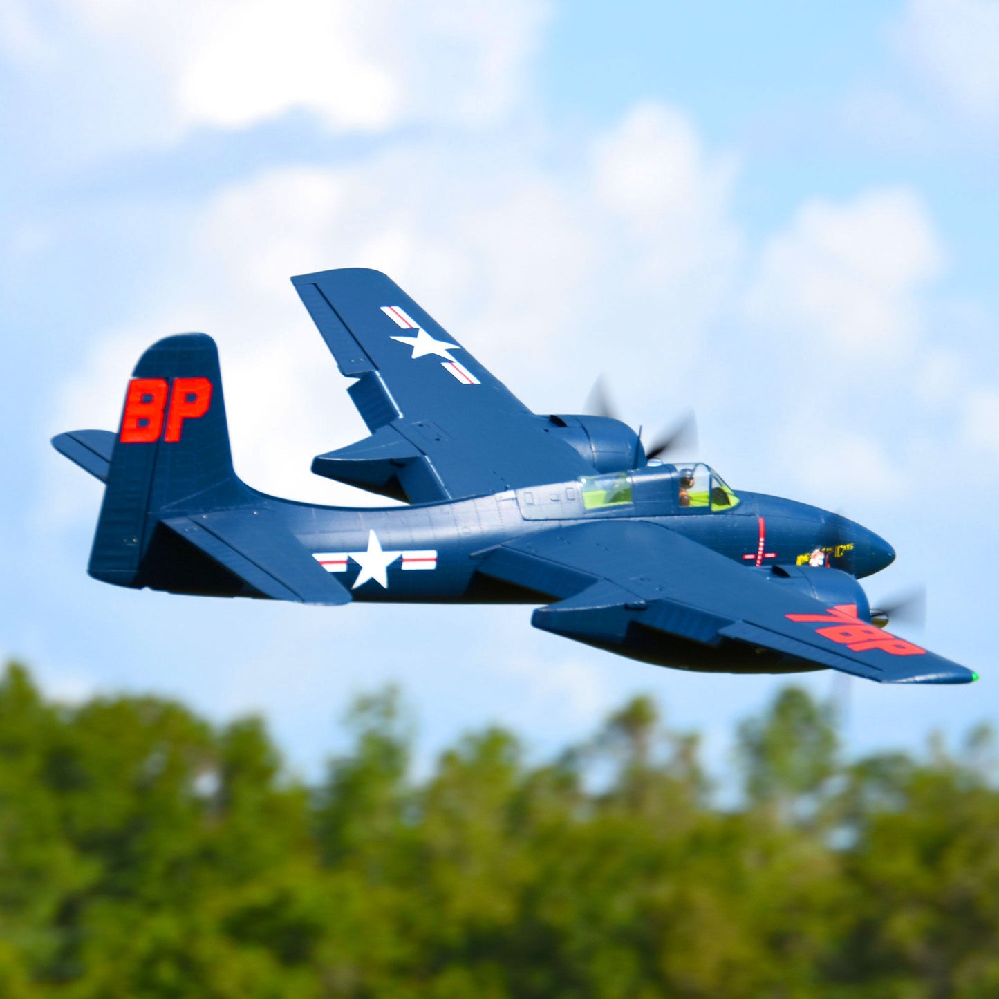 F7F Tigercat 1700mm Blue Plug-N-Play RC Airplane (FMM098PBLU)