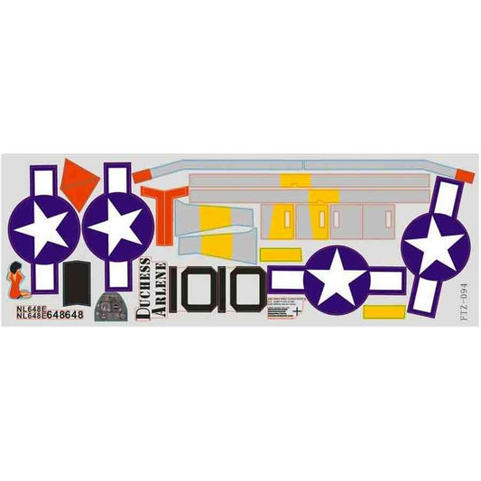 P51D Red Tail Decal Sheet for 1400mm V7 Model (FMMSU131RT)