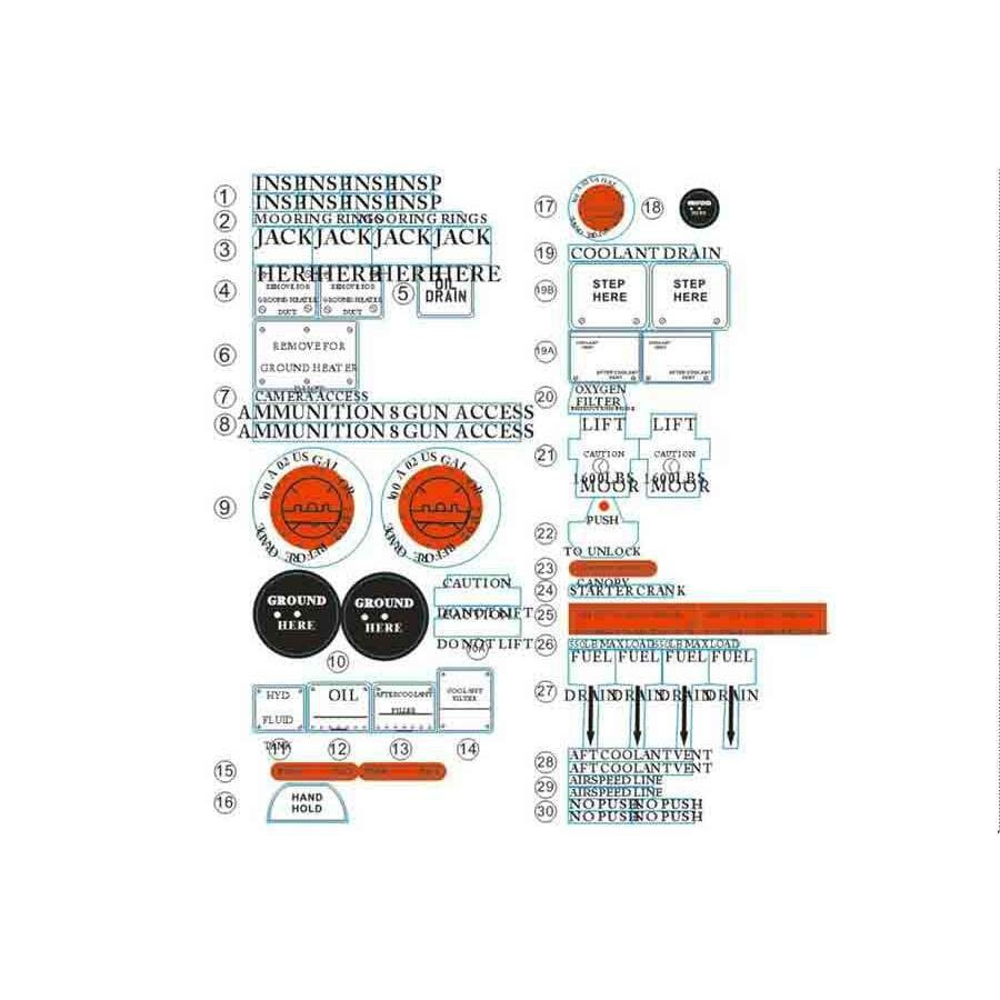Decal Sheet for P51D 1400mm V7 (FMMSU132)