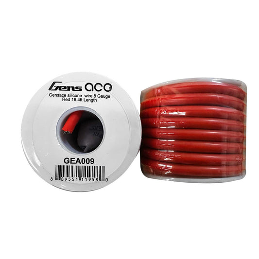 Gensace 8 Gauge Red Silicone Wire 1 Ft