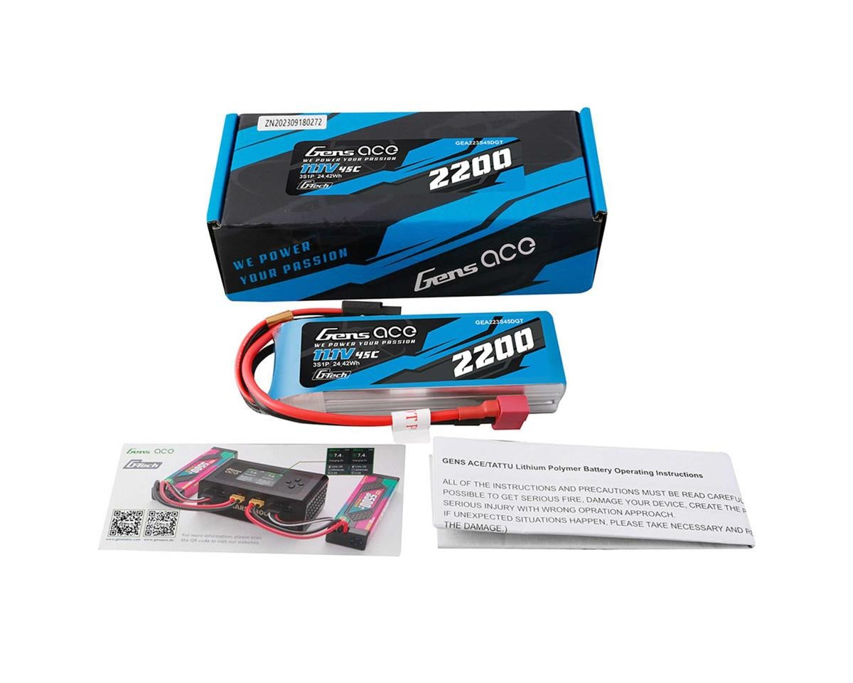 11.1V 2200mAh 45C G-Tech Smart LiPo Battery (GEA223S45DGT)