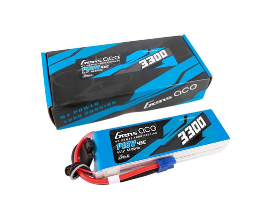 Gens Ace 3300mAh 4S 45C 14.8V G-Tech Lipo Battery Pack With EC3