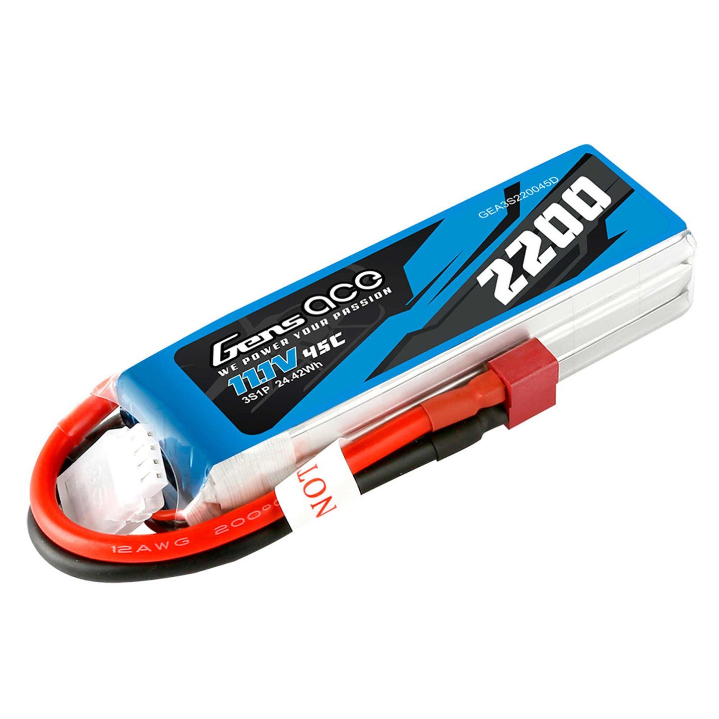 11.1V 2200mAh 3S 45C LiPo Battery with Deans Connector (GEA3S220045D)