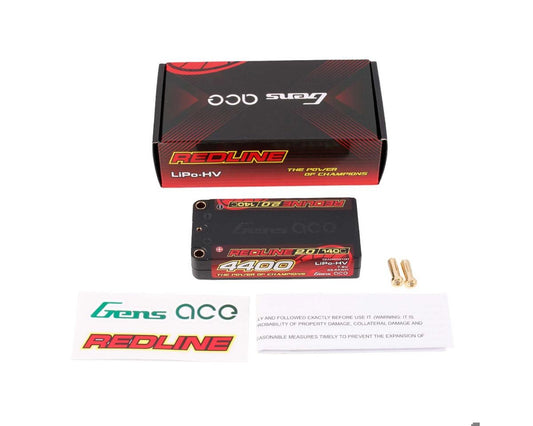 Gens ace Redline 2.0 4400mAh 2S 7.6V 140C HardCase Lipo Battery (GEA44002S14S5)