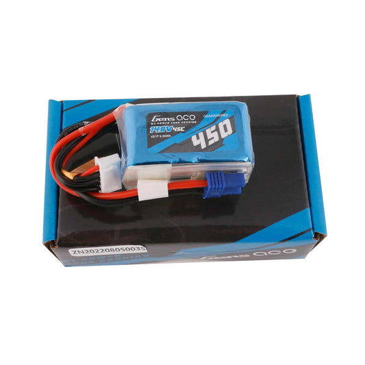 Gens Ace 450mAh 4S 45C 14.8V Lipo W/ EC2