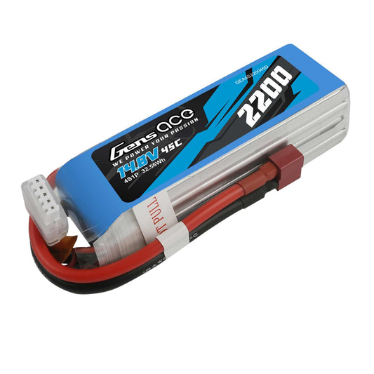 14.8V 2200mAh 4S 45C LiPo Battery with Deans Connector (GEA4S220045D)