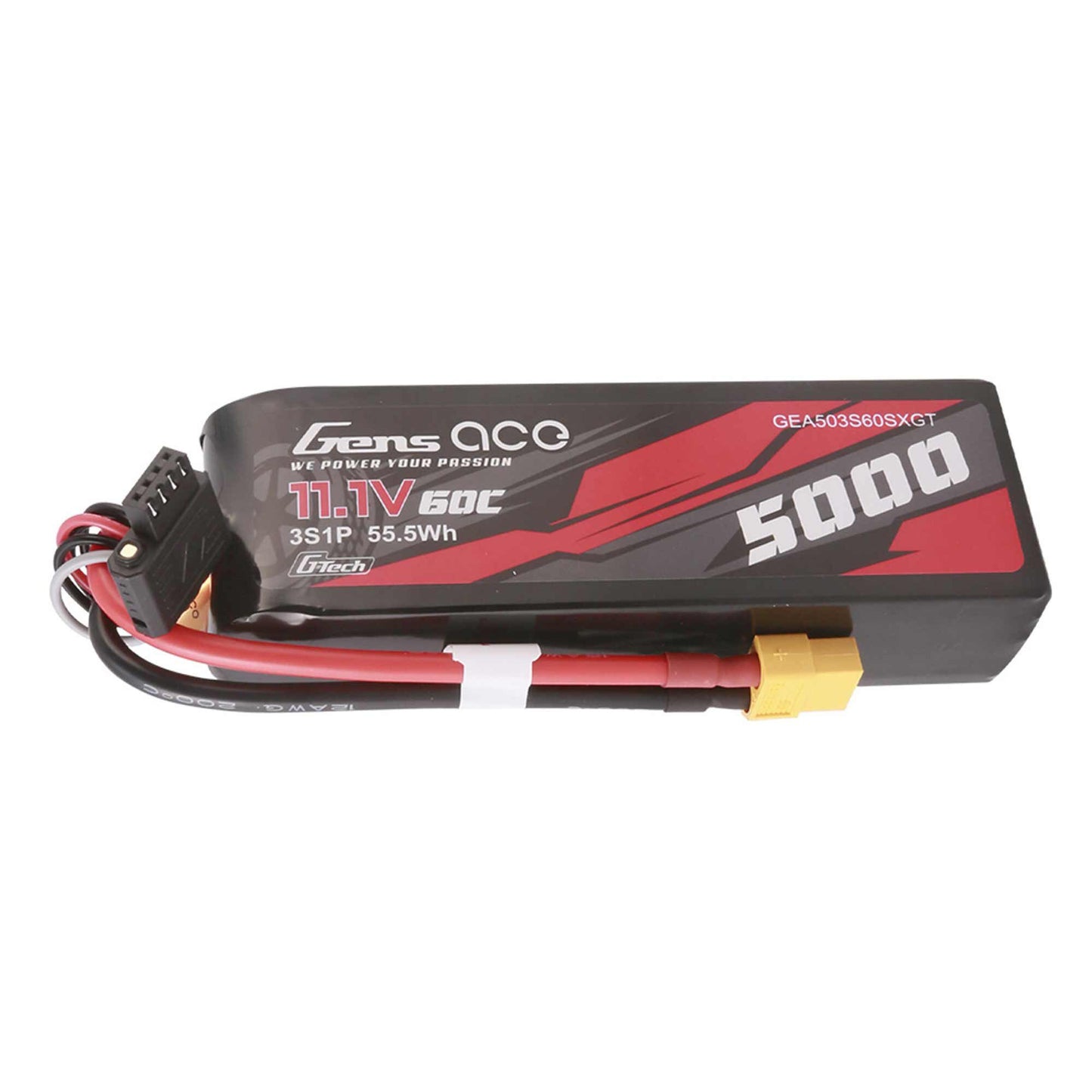 5000mAh 11.1V 60C 3S G-Tech Shorty LiPo Battery Pack with XT60 Plug (GEA503S60SXGT)