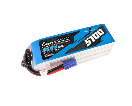 22.2V 5100mAh 6S 80C G-Tech Smart LiPo Battery (GEA516S80E5GT)