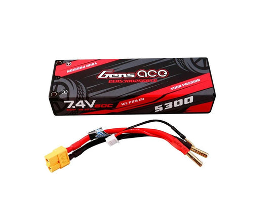 7.4V 5300mAh 2S 60C Hardcase Lipo Battery with XT60 Connector (GEA53002S60X6)