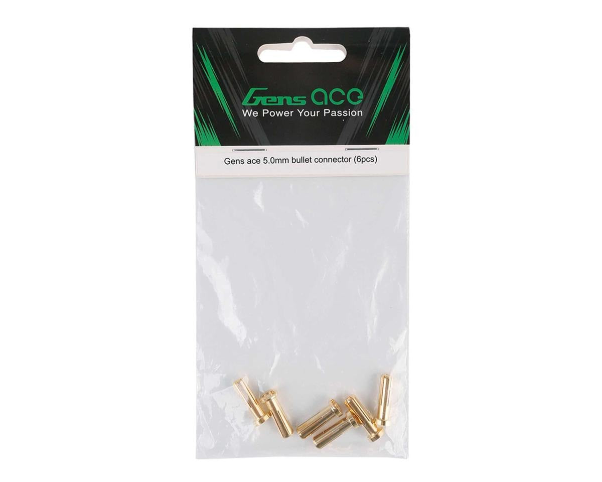 5.0mm Male Flat Bullet Connectors (Pack of 6) (GEA5MM6)