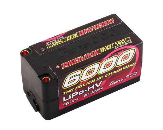 Gens Ace 6000mAh 4S 15.2V 140C HardCase #69 Redline 2.0 Lipo  W/ 5.0mm Bullet