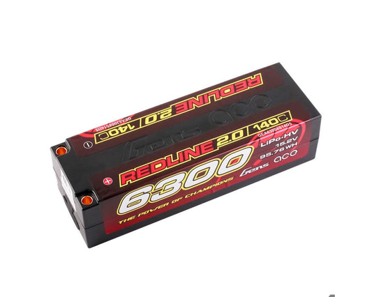 Gens Ace 6300mAh 4S 15.2V 140C HardCase 59# Redline 2.0 Lipo  W/ 5.0mm Bullet