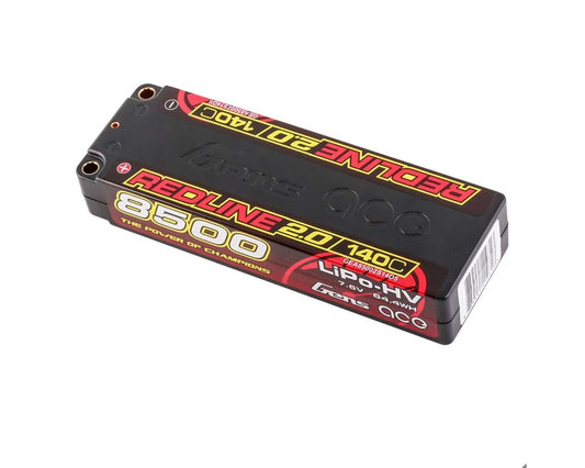 Gens Ace 8500mAh 2S 7.6V 140C HardCase #58 Redline 2.0 Lipo W/ 5.0mm Bullet