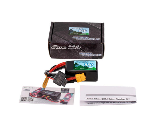 Gens ace 850mAh 4S 14.8V 60C Lipo Battery Pack with XT60 Plug (GEA8504S60X6GT)