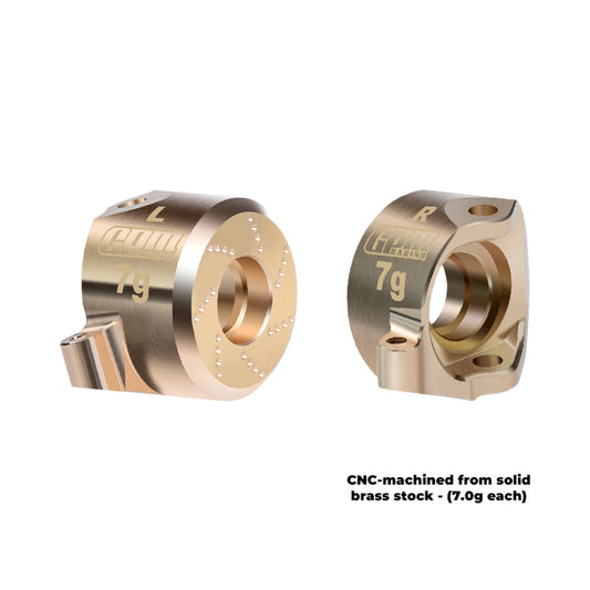 Brass Front Steering Block 7g for SCX30 (2) (GPMSCX30/21X-OC)