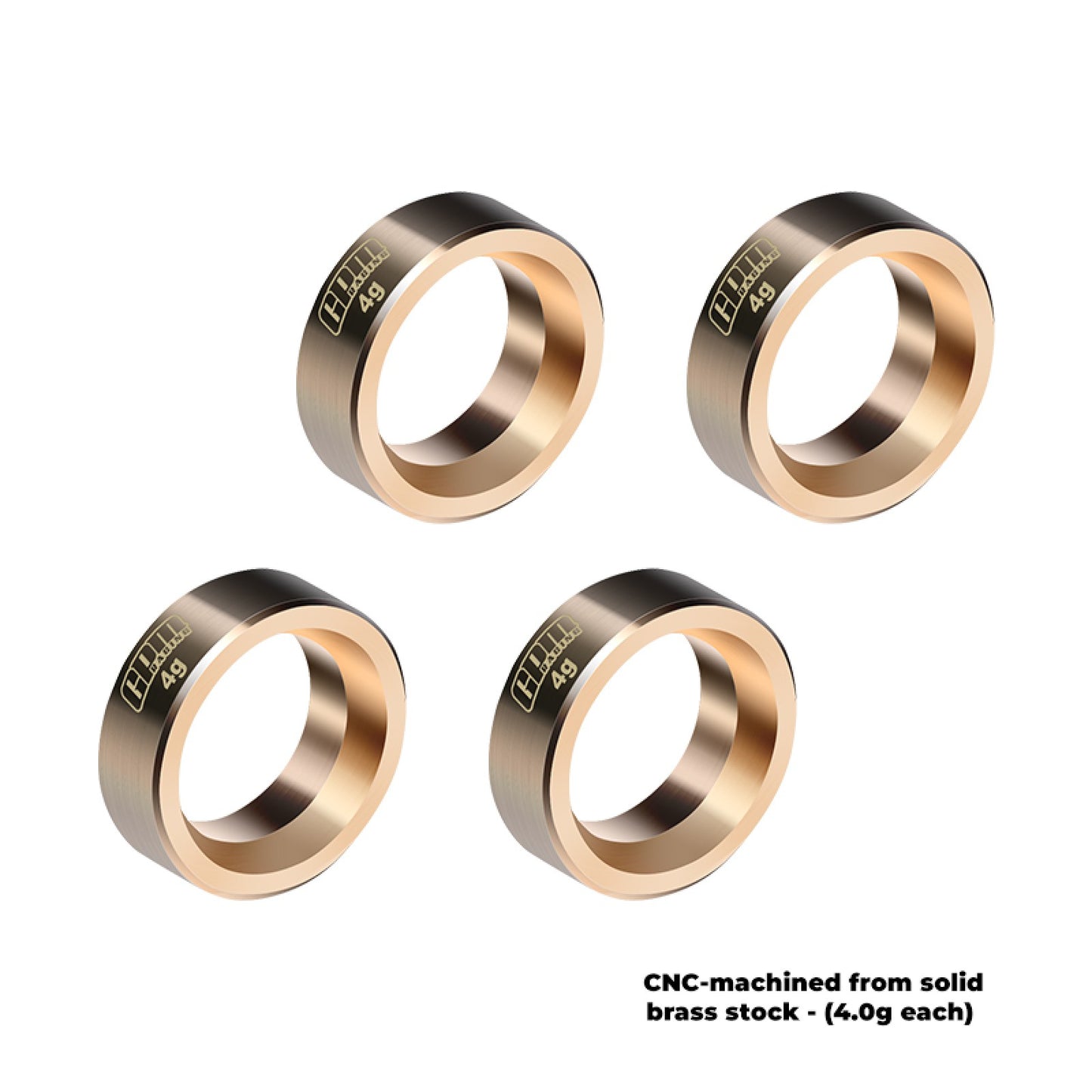 Brass Wheel Weights 4g for SCX30 (4) (GPMSCX30/COW-OC)