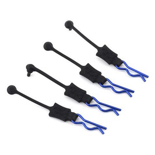Body Clip Retainers 1/8 Scale Blue (Pack of 4) (HRABWP39E06)