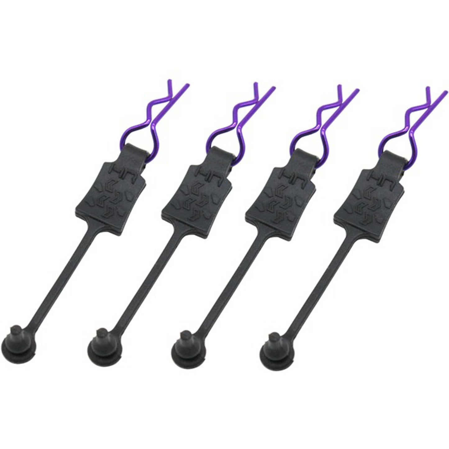 Purple Body Clip Retainers for 1/10 Scale Models (4 Pack) (HRABWP39T07)