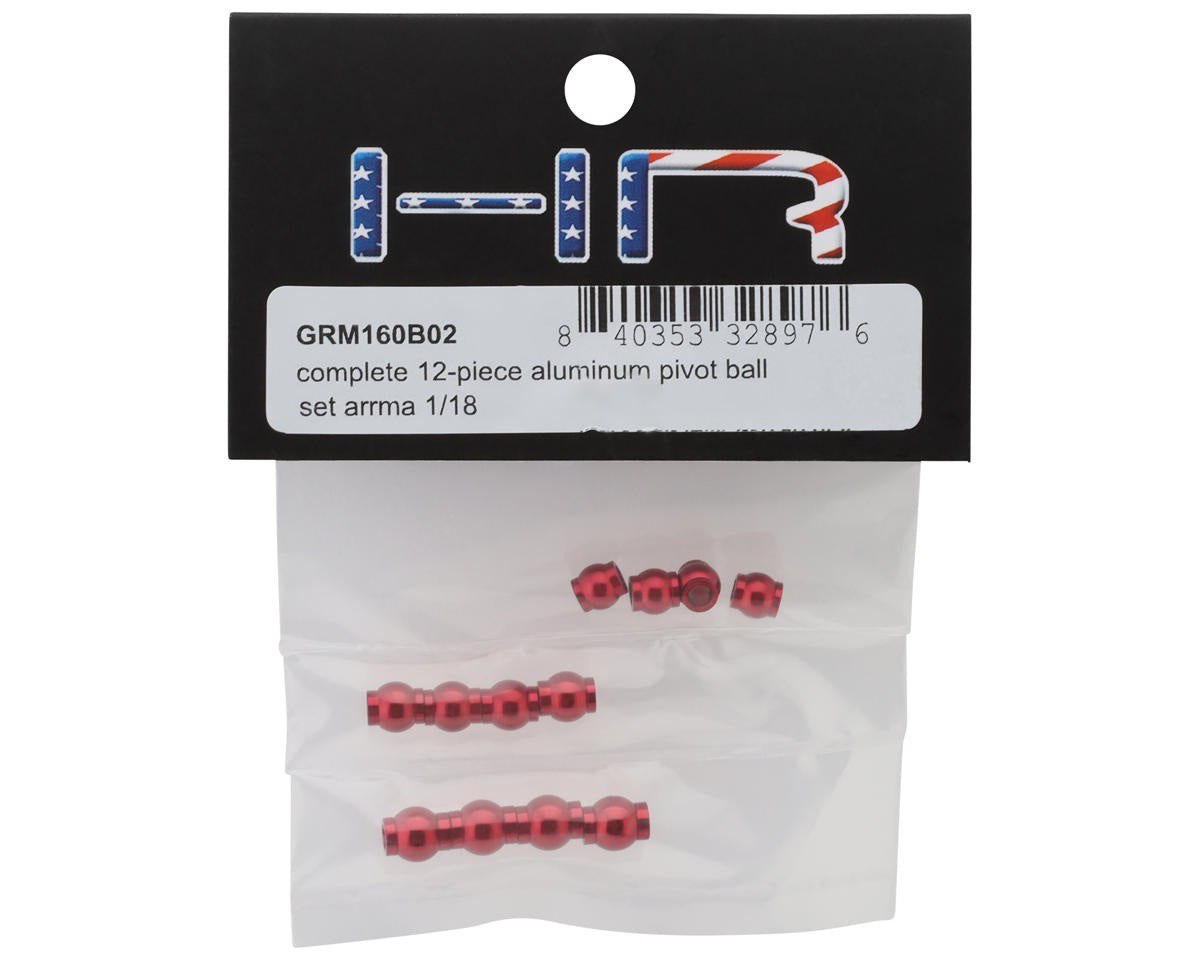12-Piece Aluminum Pivot Ball Set for Arrma 1/18 (HRAGRM160B02)
