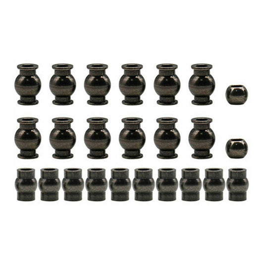 22-Piece Black Chrome Pivot Ball Set for 1:10 Arrma Vehicles (HRAGRR160BC08)