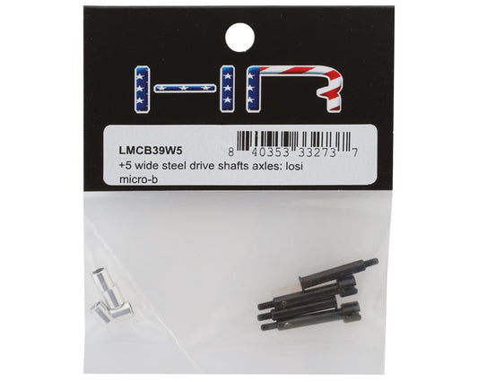 CNC Steel Axle Set +5mm for 1/24 Losi Micro-B (HRALMCB39W5)