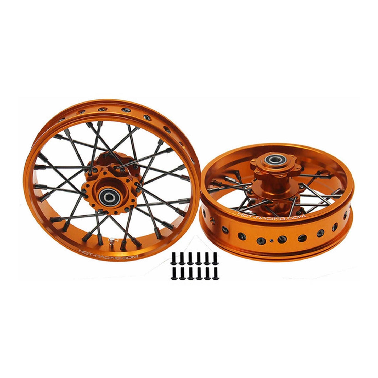 24 Wire Black Spoke Gold Wheel Set for 1/4 Losi Promoto-MX (HRALPC524B04)