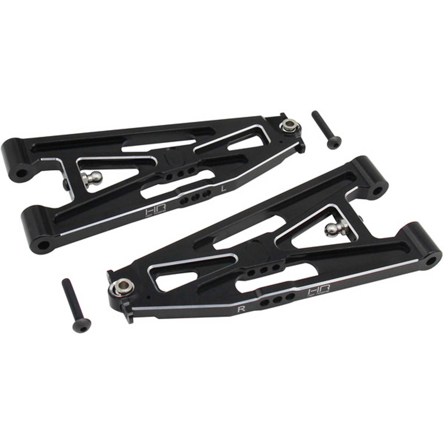 Black Aluminum Lower Front Arms for Losi Super Baja Rey (HRALSBR55M01)