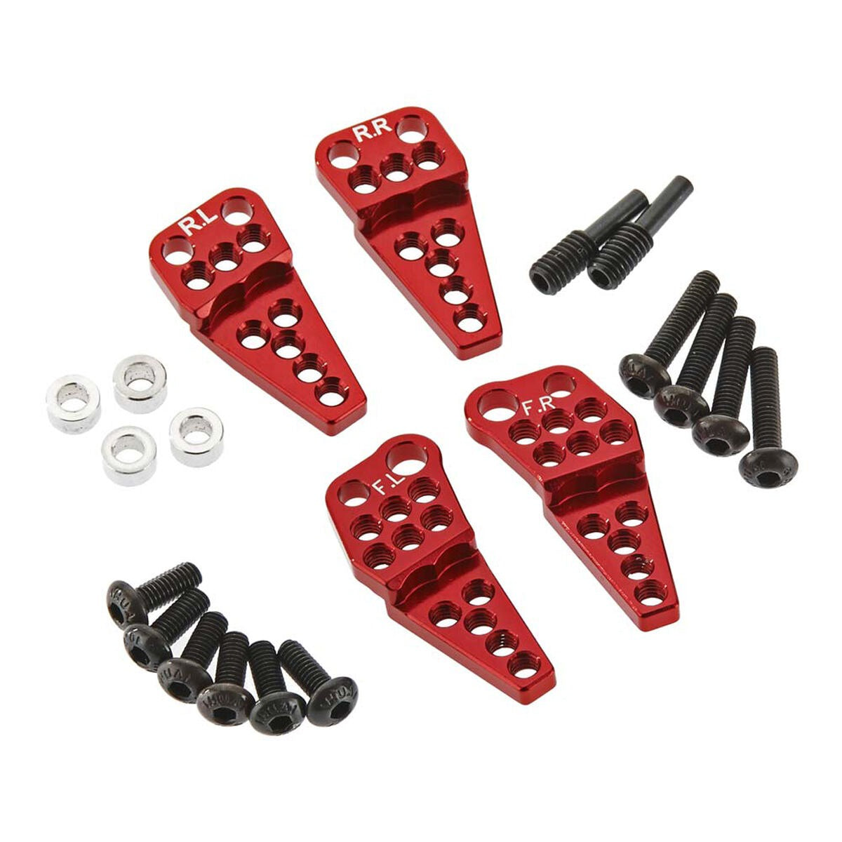 Adjustable Offset Multi Shock Mount for SCX10 II (Red) (HRASCXT28M02)