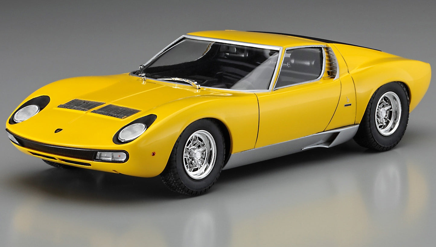 1/24 Lamborghini Miura P400 SV "Detail Up Version" Yellow Plastic Model Kit (HSG20511)