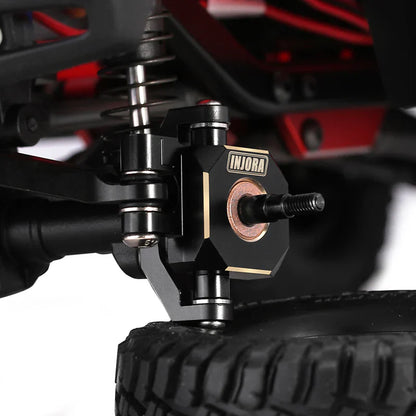 Brass Black Upgrade Part Set with Steering Link, C-Hubs, Steering Knuckles, and Differential Covers for TRX-4M (INJ4M01456BK)