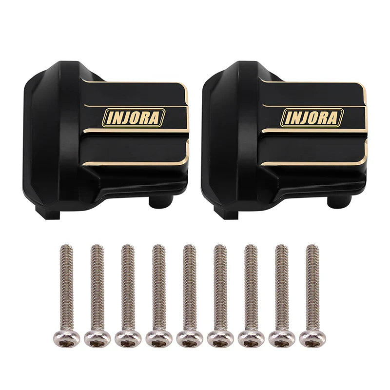 Brass Black Upgrade Part Set with Steering Link, C-Hubs, Steering Knuckles, and Differential Covers for TRX-4M (INJ4M01456BK)