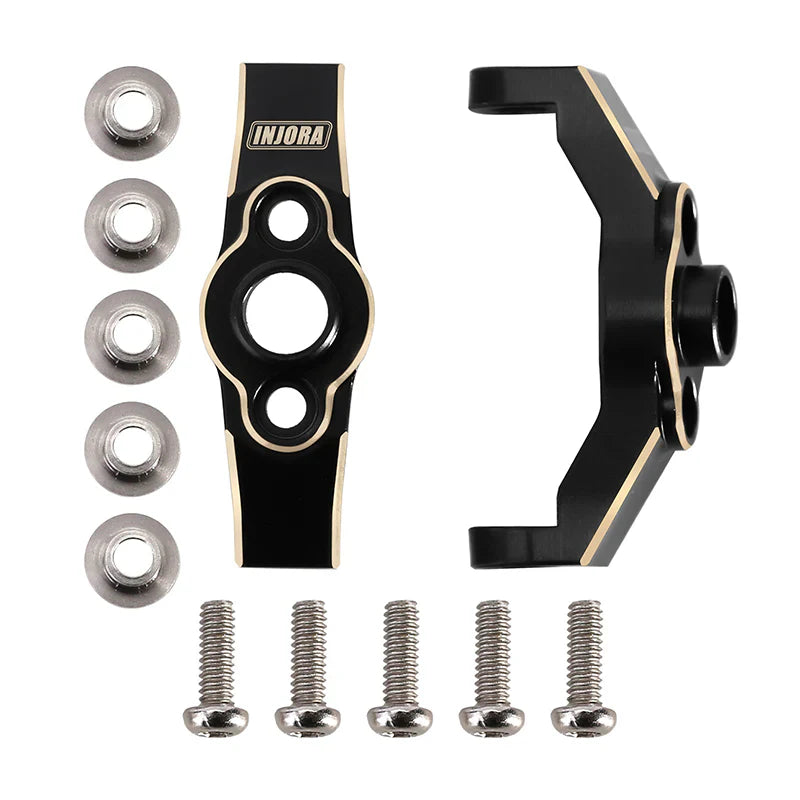 Brass Black Upgrade Part Set with Steering Link, C-Hubs, Steering Knuckles, and Differential Covers for TRX-4M (INJ4M01456BK)