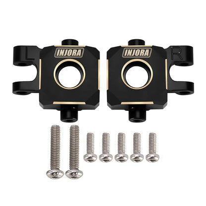 Brass Black Upgrade Part Set with Steering Link, C-Hubs, Steering Knuckles, and Differential Covers for TRX-4M (INJ4M01456BK)