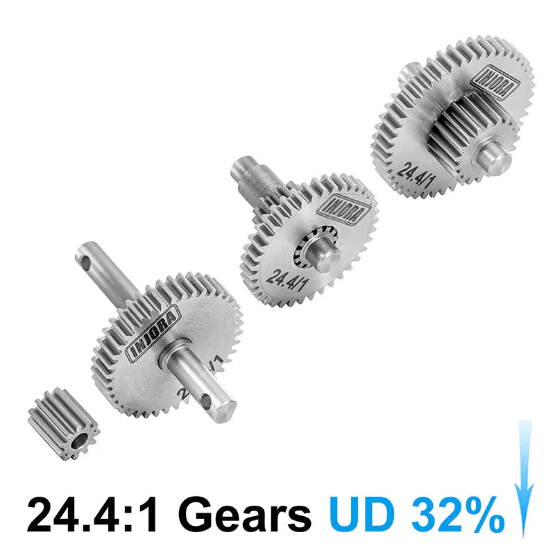 Stainless Steel 24:4:1 32% Underdrive Transmission Gear Set for TRX-4M (INJ4M3624)