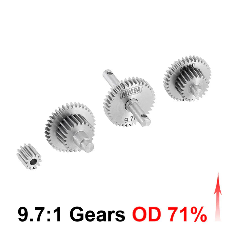 Stainless Steel 9:7:1 71% Overdrive Transmission Gear Set for TRX-4M (INJ4M36OD)