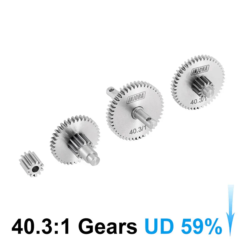 Stainless Steel 40:3:1 59% Underdrive Transmission Gear Set for TRX-4M (INJ4M36)