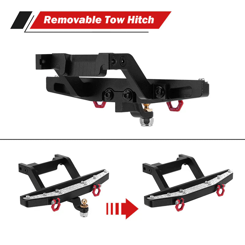 Aluminum Front and Rear Bumper Black for TRX-4M (INJ4M41FR)