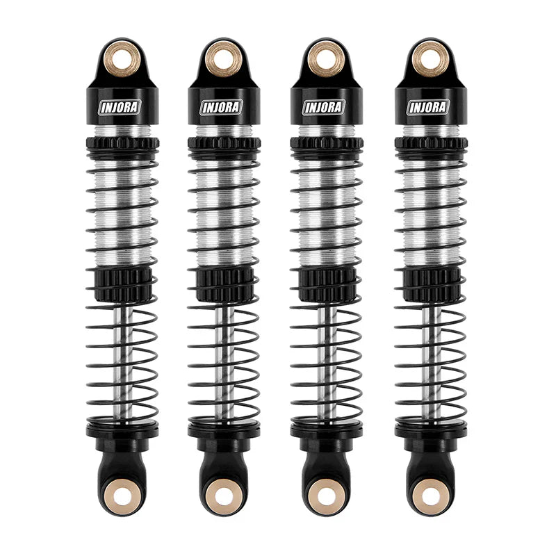 Aluminum Long Threaded Oil-Filled Shocks 59mm Black for TRX-4M (4) (INJ4M42BS4)